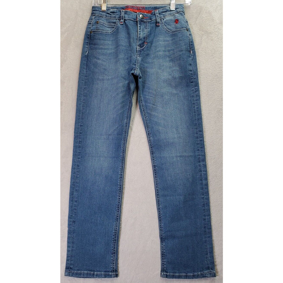 Ferrani Jeans Boys 12‎ Blue Denim Cotton Stretch Light Wash Pockets Straight Leg - Picture 5 of 16